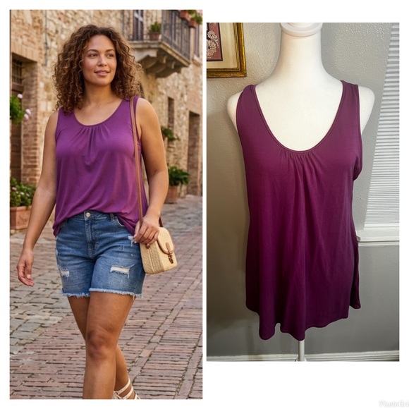 Eileen Fisher Tops - EILEEN FISHER Tank Shirt Top Medium
Silk Purple